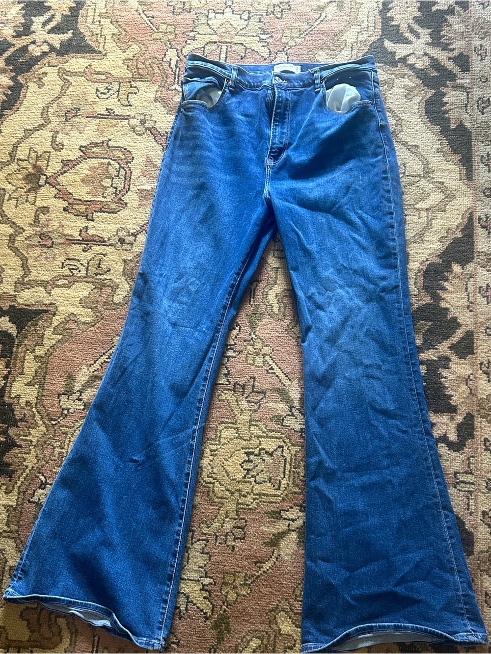 Abercrombie & Fitch Deep Blue Wide-Leg Jeans
